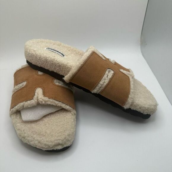 CUSHIONAIRE Women's Cuddle Fur Faux Shearling lined slide sandal +Memory Foam 8 - Picture 6 of 7